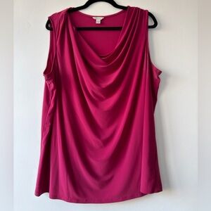 Cato Fuchsia Drape Neck Blouse